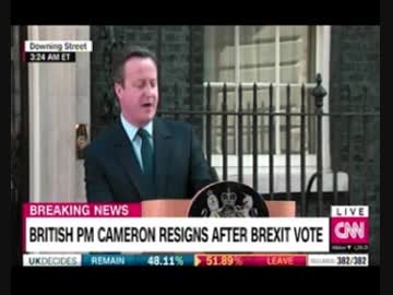 EU残留派を率いたキャメロン首相が会見で潔く辞意を表明！