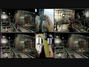 【実況】 バイオ２を８足ペダルと４PS片コンを使い ４画面同時プレイ part6