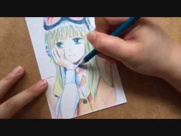 3色の色鉛筆でGUMIを塗ってみた