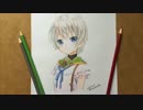 色鉛筆でみーくんを塗ってみたメイキング