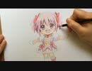 100均の色鉛筆を使って魔法少女を描こうよ！(まどマギ)