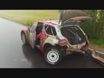 ルフェーブルのクラッシュシーン+サービスパークへ戻る様子