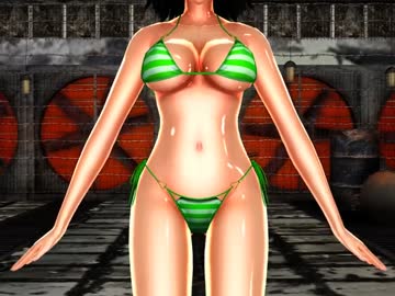 【MMD】灼熱の間で職業:カメラマン(?)のコが汗だくになりながらBIKINIでDANCE
