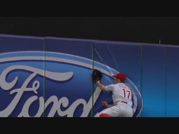 イチロー　120Mホームラン級の打球！で、右肩負傷交代に…