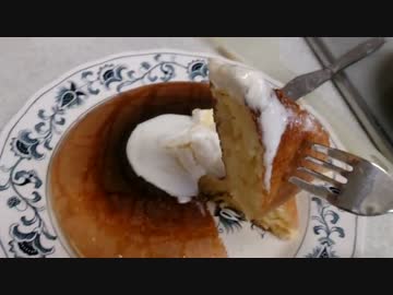 淡々とホットケーキを作ります