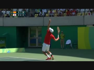 リオオリンピック　テニス1回戦　錦織圭VSアルベルト・ラモス　Part2