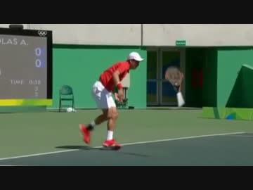 リオオリンピック　テニス1回戦　錦織圭VSアルベルト・ラモス　Part4