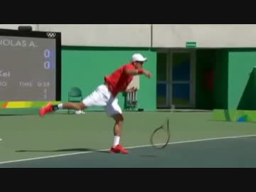 リオオリンピック　テニス1回戦　錦織圭VSラモス　ハイライト