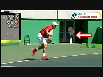 リオ五輪【テニス】錦織圭が、サーブで「ラケット」を落としたが wwwwwwwww