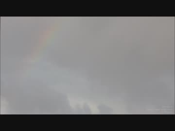 雨の前の虹、横切る雲 8倍速