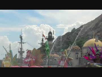 東京デｲズニーシーのメディテレーニアンハーバーの大放水ショー。