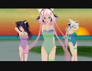 【ワンピで水着な三姉妹】BREEZE【夏の夕暮れ】