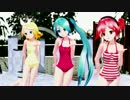 【MMD】Lat式ミク・リン・テトで「真夏のレターレインボー」【水着ver.】