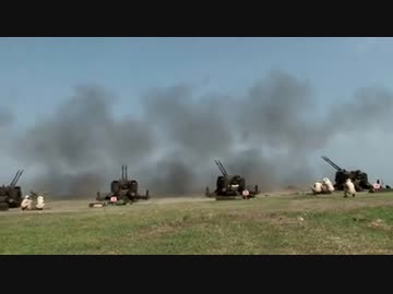 インドネシア 中国から購入したのPG99二連装35高射砲 開梱検査