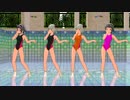 MMD おねがいダーリン アイマスレッドショルダー競泳水着色変更