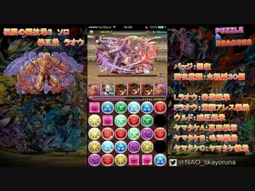 【パズドラ】極限の闘技場3ソロ　ラオウ　今でも好きなリーダー【実況】