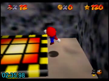 マリオ64 やみにとけるどうくつ ステージRTA 4:54"19