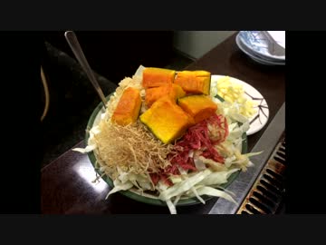 かぼちゃチーズもんじゃと梅じゃこもんじゃ(月島のもんじゃてまり)