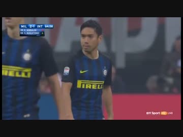 ミラノダービー ≪16-17セリエA：第13節≫ ACミラン vs インテル （長友、途中出場）