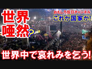 【韓国もうダメだ】 世界中でデモ開始！プラカード「これが国家か？」