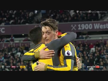 【EPL第14節】アーセナルvsウェストハム・ユナイテッド ハイライト