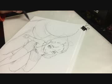 膝の上にちょこんと座る女児ちゃん描いてみた。