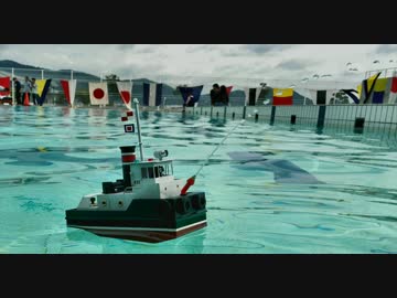 ミニ水中ポンプ搭載して放水船を作ってみた。