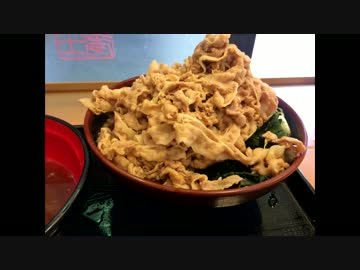 富士そばの肉極そば、肉増し増し増し。