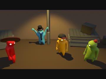 【Gang Beasts】 大乱闘！実況者４人で殴り合い！？ Part2