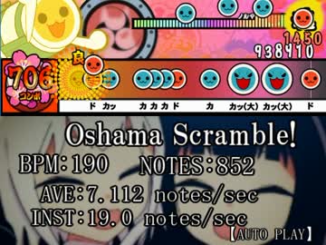 【創作譜面】Oshama Scramble!【太鼓さん次郎】