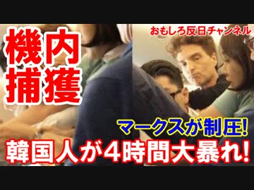 【韓国大韓航空で捕物帳】 韓国人が大暴れ！米国人歌手が捕獲に成功！