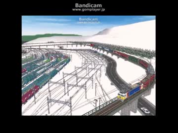 新VRM3★曲線鉄橋完成45貨物本線電気機関車軍団ドローン撮影ss