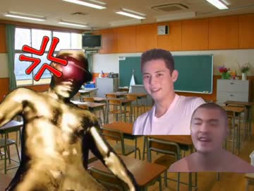 学校で遊ぶ先輩