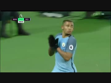【ジェズス初ゴール】マンチェスター・シティvsウェストハム