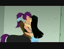 Futurama Bender's Game - Leela And Amy Kiss - Lesbian Kissing