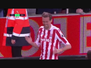「クラウチ100ゴール目」EPL第23節、ストーク・シティFC対エヴァートンFC