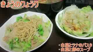 【初心者向け】ゆっくりれいむのきょうの料理　白菜とツナのパスタ