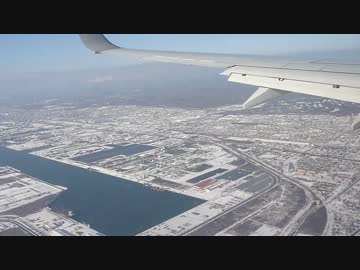 【空撮】北海道上空～新千歳空港 雪景色着陸【オリジナル曲】