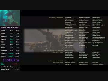 ゼルダの伝説ブレスオブザワイルド RTA 1:24:07【スピードラン】