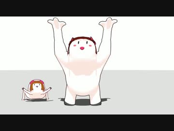 ラジオ体操第二をするパワー型とジャンピングポイント