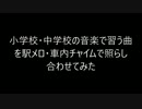 学校の音楽の授業で習う曲は，駅メロ・車内チャイムにどれだけある？