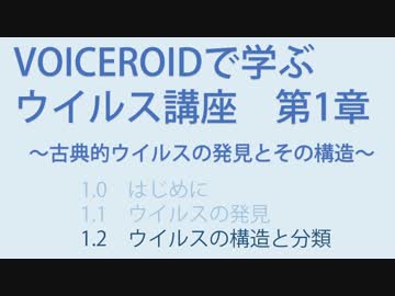 【VOICEROIDで学ぶウイルス講座】1.2 ウイルスの構造と分類