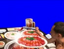 焼肉を楽しむうんち提案おじさん.BB