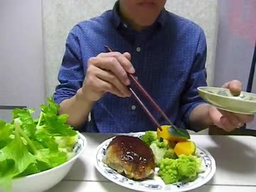 【無言飯】ハンバーグとセロリ