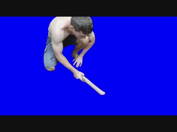 シロアリに無慈悲な一撃を与える原住民兄貴BB