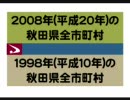 秋田県全市町村(1998年・2008年比較版)