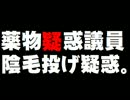 自民薬物疑惑議員に陰毛投げつけ疑惑。