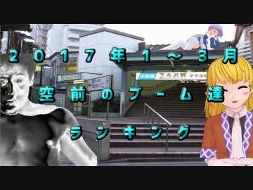 2017年1～3月空前のブーム達ランキング