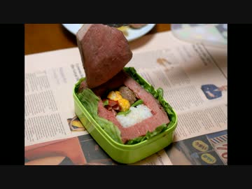 肉で弁当作ってみた！！【肉弁当】