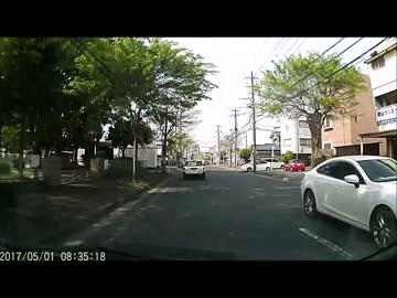 直進車の後方バンパーに、横から飛び出して衝突したバカプリウス